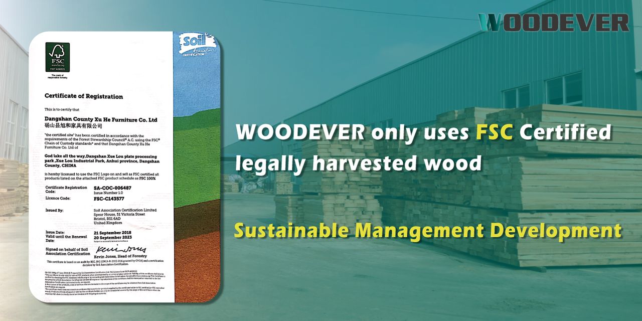 Todos los muebles de madera maciza de los proveedores de muebles de exterior de WOODEVER están certificados por FSC.