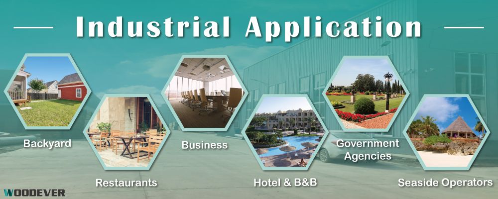 Applications industrielles des meubles d'extérieur WOODEVER