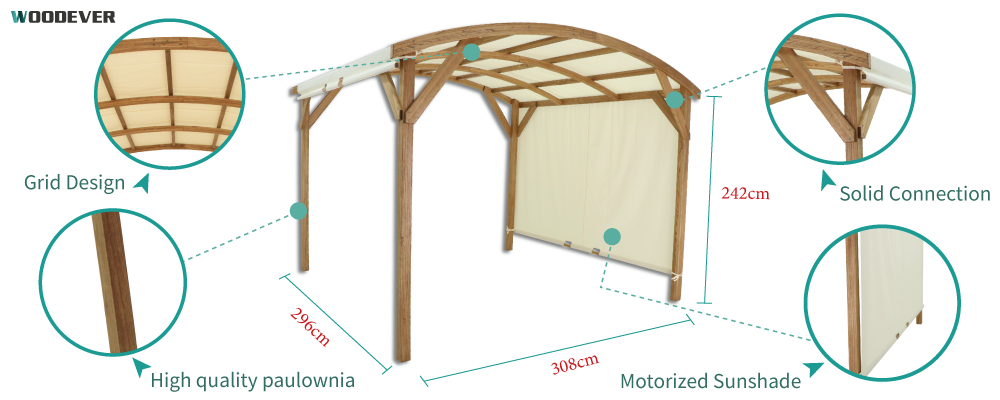 WOODEVER taille de pergola d'extérieur