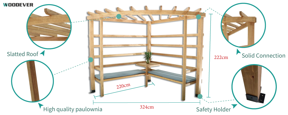 WOODEVER taille de pergola extérieure