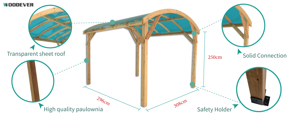 WOODEVER taille de pergola extérieure