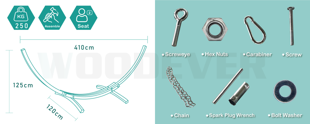 Spécifications et pièces de la hamac WOODEVER