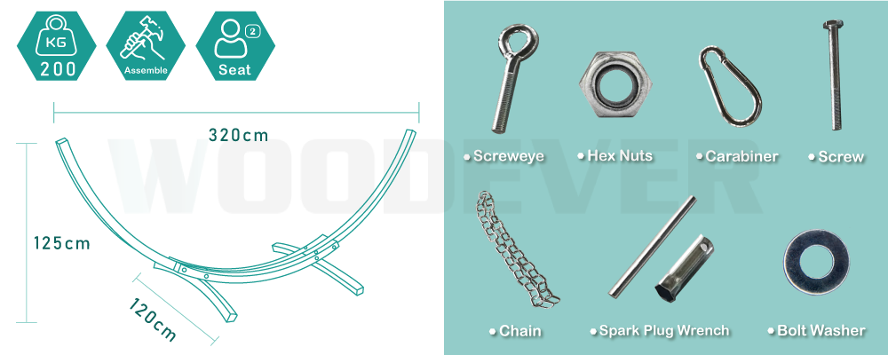 WOODEVER hängmattespecifikationer och delar