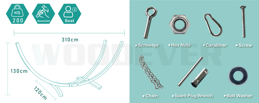 Spécifications et pièces de la hamac WOODEVER