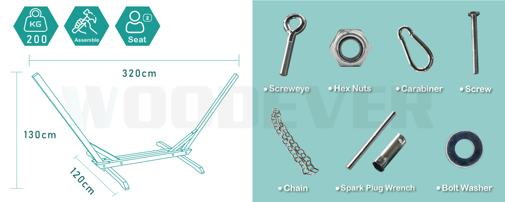 WOODEVER hängmattespecifikationer och delar