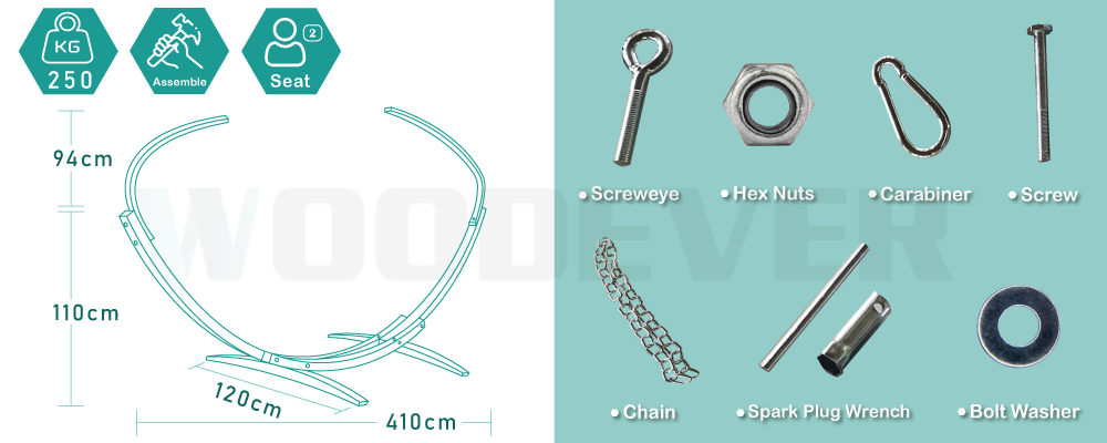 WOODEVER especificaciones y partes de hamacas