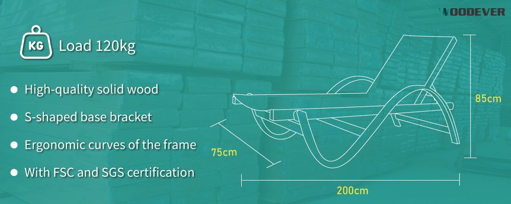 Dimensioni della sdraio da esterno WOODEVER