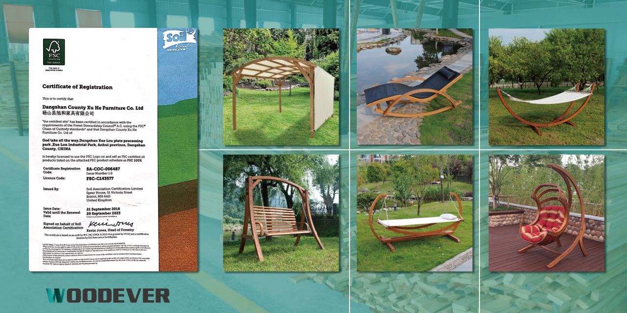 The solid wood furniture of WOODEVER outdoor furniture supplier has passed FSC certification